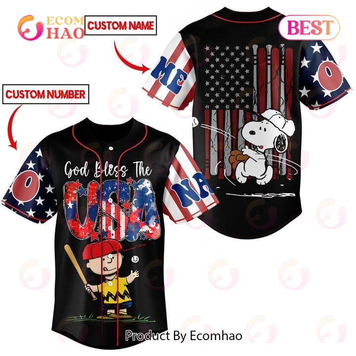 PREMIUM Snoopy God Bless The USA Custom Jersey Shirt