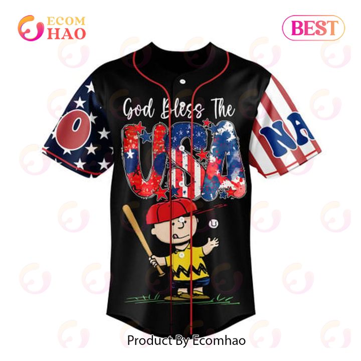 PREMIUM Snoopy God Bless The USA Custom Jersey Shirt