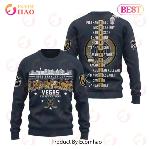 NHL Vegas Golden Knights Stanley Cup Champions 2023 Black 3D Hoodie
