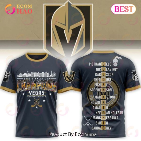 NHL Vegas Golden Knights Stanley Cup Champions 2023 Black 3D Hoodie