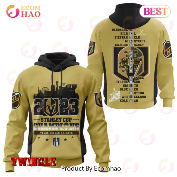 NHL Vegas Golden Knights Stanley Cup Champions 2023 Gold T-Shirt