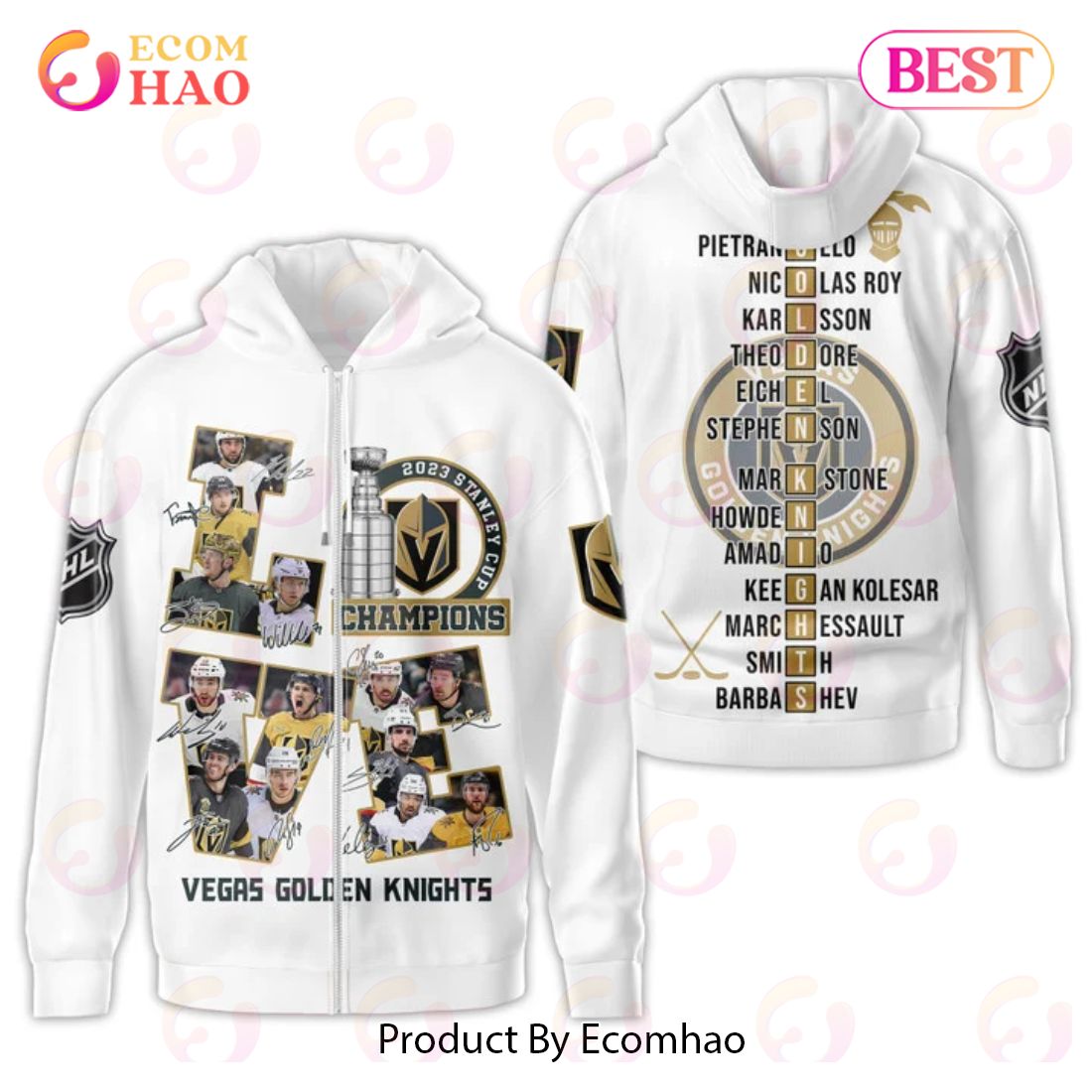 NHL Vegas Golden Knights Stanley Cup Champions 2023 Love 3D Hoodie