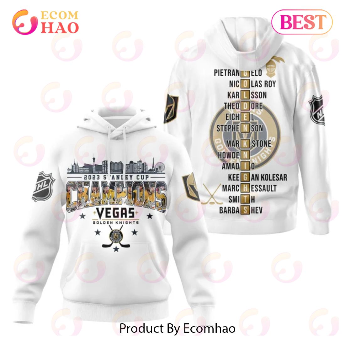 NHL Vegas Golden Knights Stanley Cup Champions 2023 Black 3D Hoodie