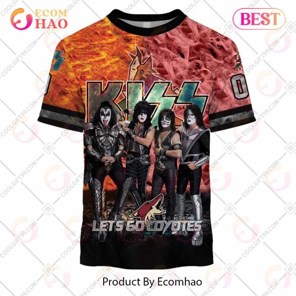 Personalized NHL Arizona Coyotes Special Design With Kiss Band Hoodie All Over Print