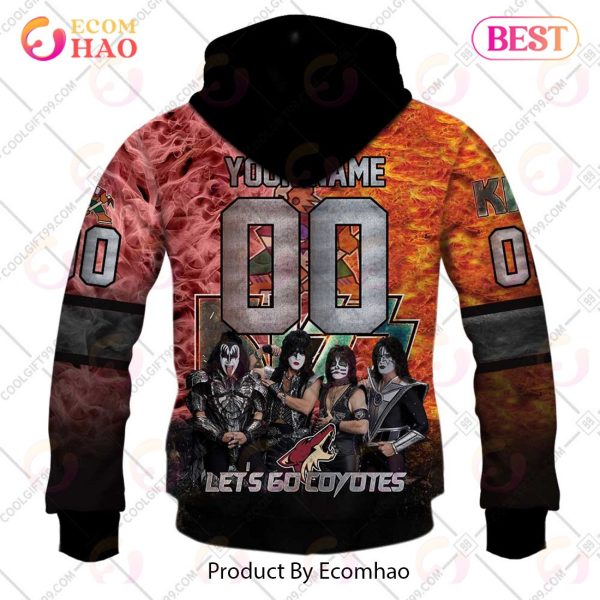 Personalized NHL Arizona Coyotes Special Design With Kiss Band Hoodie All Over Print