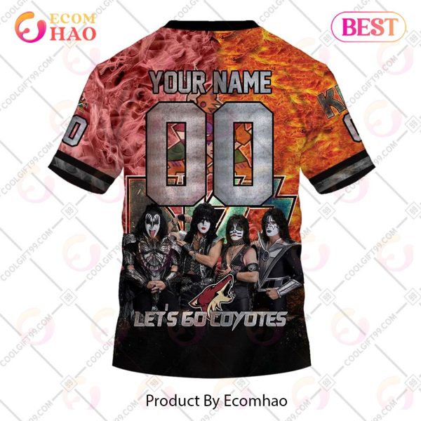 Personalized NHL Arizona Coyotes Special Design With Kiss Band Hoodie All Over Print