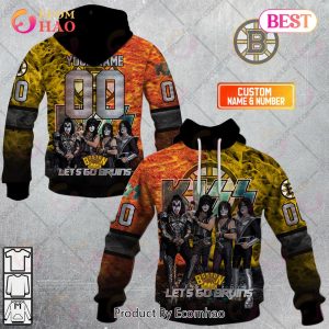 Personalized NHL Boston Bruins Special Design With Kiss Band Hoodie All Over Print