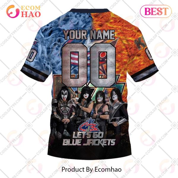 Personalized NHL Columbus Blue Jackets Special Design With Kiss Band Hoodie All Over Print