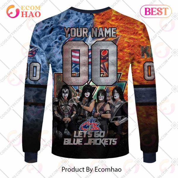 Personalized NHL Columbus Blue Jackets Special Design With Kiss Band Hoodie All Over Print