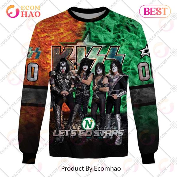 Personalized NHL Dallas Stars Special Design With Kiss Band Hoodie All Over Print