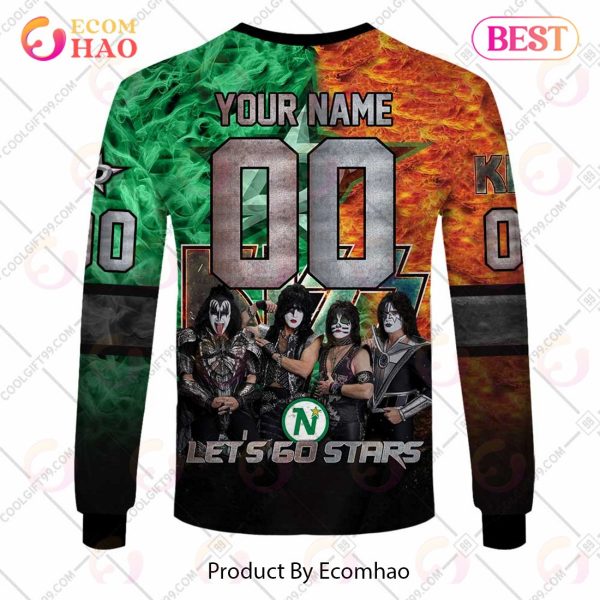 Personalized NHL Dallas Stars Special Design With Kiss Band Hoodie All Over Print