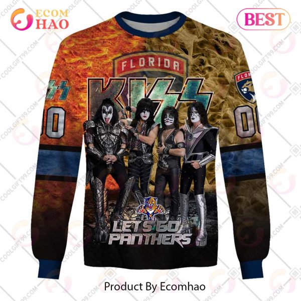 Personalized NHL Florida Panthers Special Design With Kiss Band Hoodie All Over Print