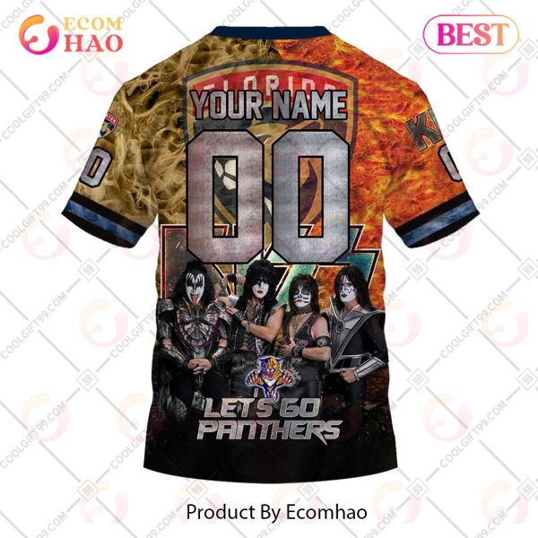 Personalized NHL Florida Panthers Special Design With Kiss Band Hoodie All Over Print