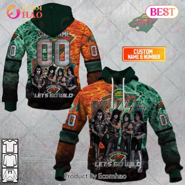 Personalized NHL Minnesota Wild Special Design With Kiss Band Hoodie All Over Print