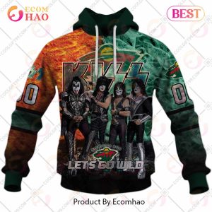 Personalized NHL Minnesota Wild Special Design With Kiss Band Hoodie All Over Print