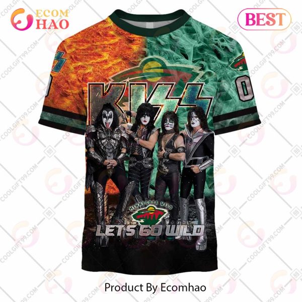 Personalized NHL Minnesota Wild Special Design With Kiss Band Hoodie All Over Print