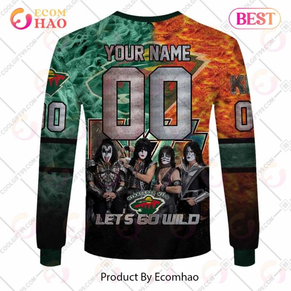 Personalized NHL Minnesota Wild Special Design With Kiss Band Hoodie All Over Print