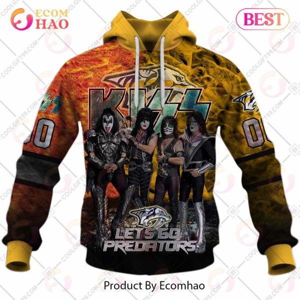Personalized NHL Nashville Predators Special Design With Kiss Band Hoodie All Over Print