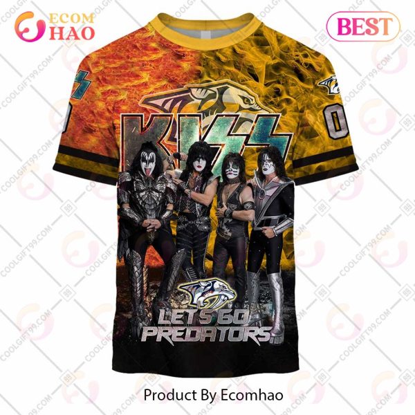 Personalized NHL Nashville Predators Special Design With Kiss Band Hoodie All Over Print