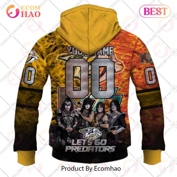 Personalized NHL Nashville Predators Special Design With Kiss Band Hoodie All Over Print