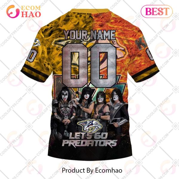 Personalized NHL Nashville Predators Special Design With Kiss Band Hoodie All Over Print