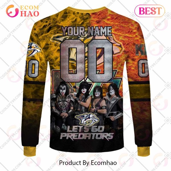 Personalized NHL Nashville Predators Special Design With Kiss Band Hoodie All Over Print
