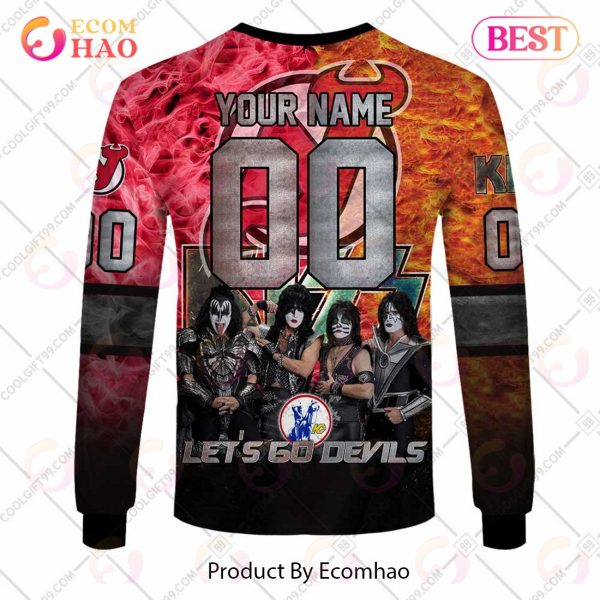 Personalized NHL New Jersey Devils Special Design With Kiss Band Hoodie All Over Print
