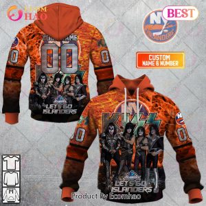 Personalized NHL New York Islanders Special Design With Kiss Band Hoodie All Over Print