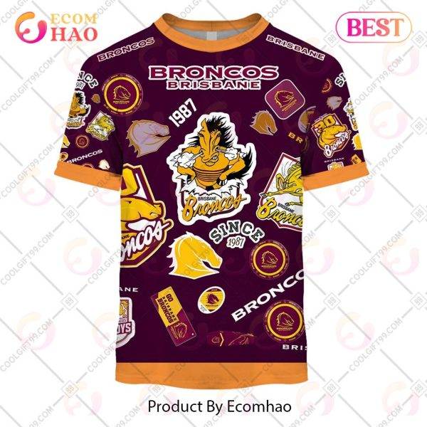 Personalized NRL Season Logo Brisbane Broncos Hoodie All Over Print
