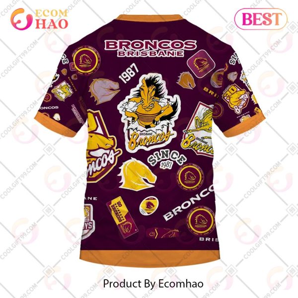 Personalized NRL Season Logo Brisbane Broncos Hoodie All Over Print