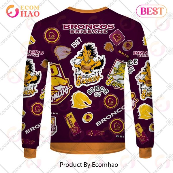 Personalized NRL Season Logo Brisbane Broncos Hoodie All Over Print