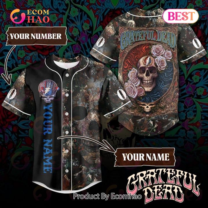 PREMIUM Grateful Dead Skull Mix Flower Custom Jersey Shirt