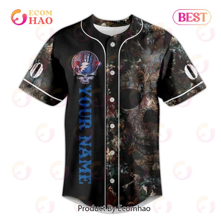 PREMIUM Grateful Dead Skull Mix Flower Custom Jersey Shirt