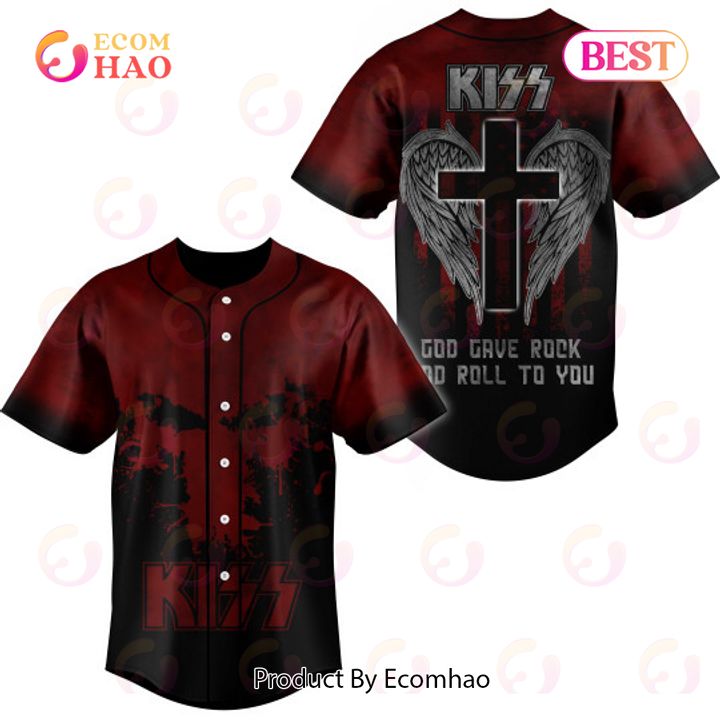 PREMIUM Kiss Band God Gave Rock And Roll To You Jersey Shirt