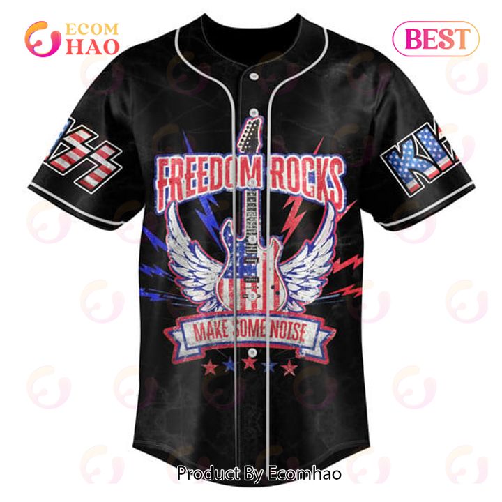 PREMIUM Kiss Born Freedom Rocks Make Some Noise USA Custom Jersey Shirt