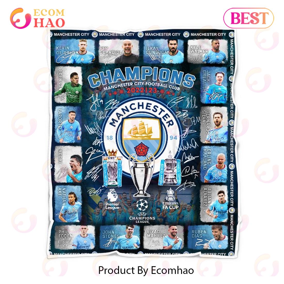 Manchester City Champions 2023 Blanket