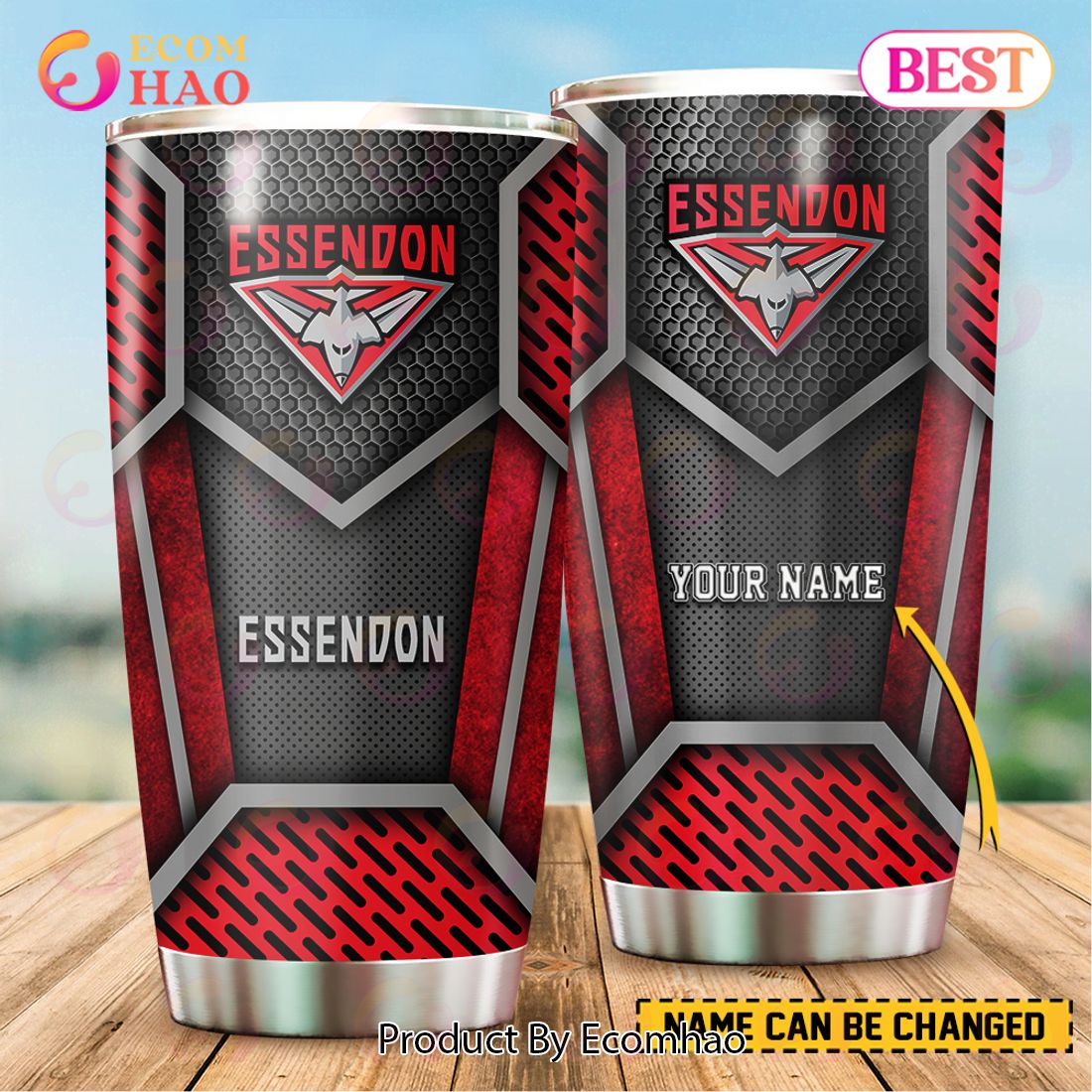 AFL Essendon Bombers Custom Name Tumbler