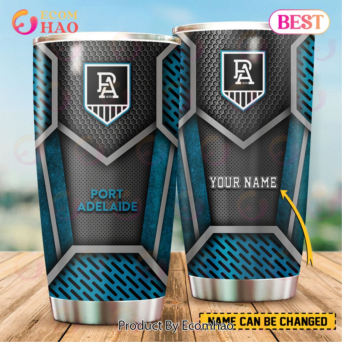 AFL Port Adelaide Power Custom Name Tumbler