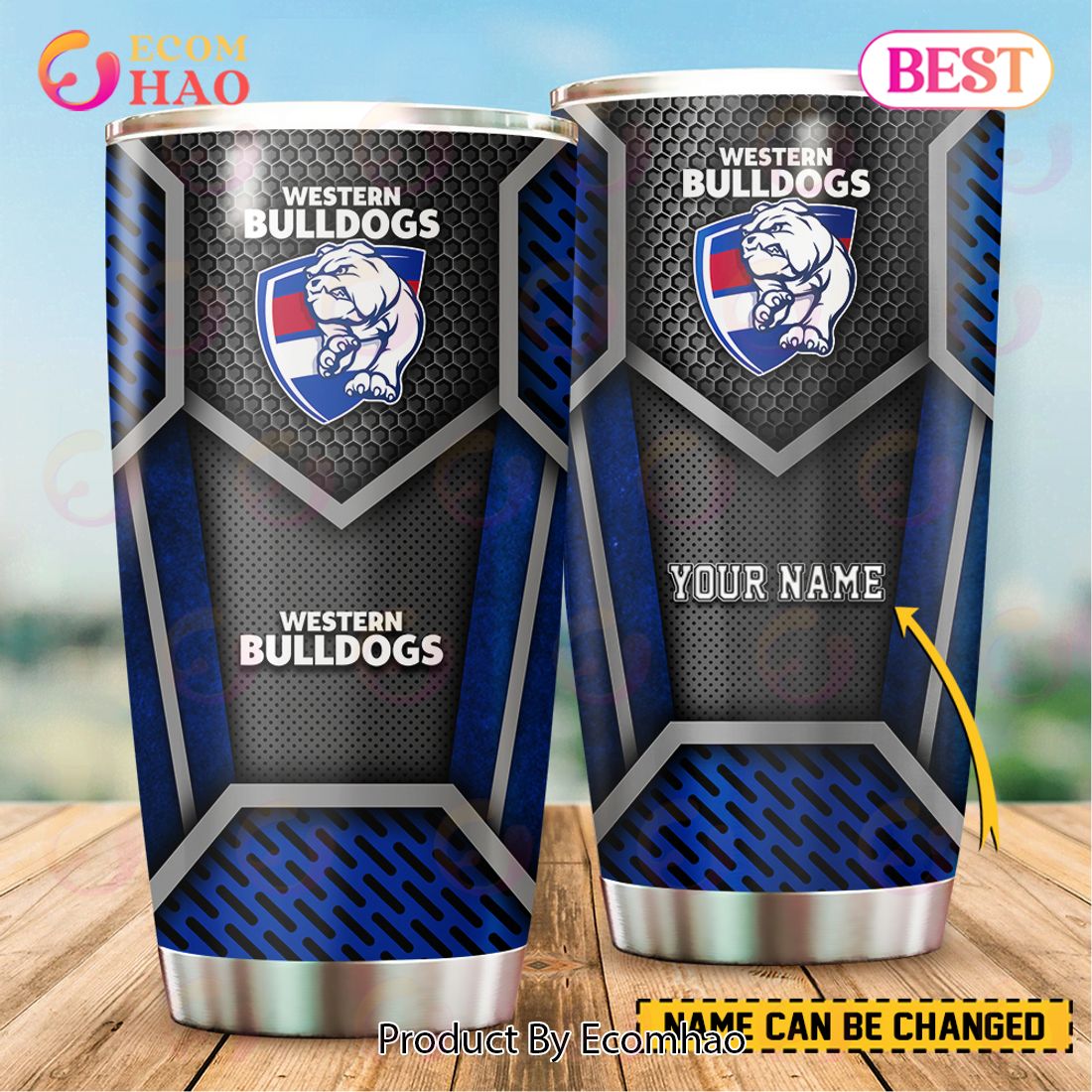 AFL Western Bulldogs Custom Name Tumbler