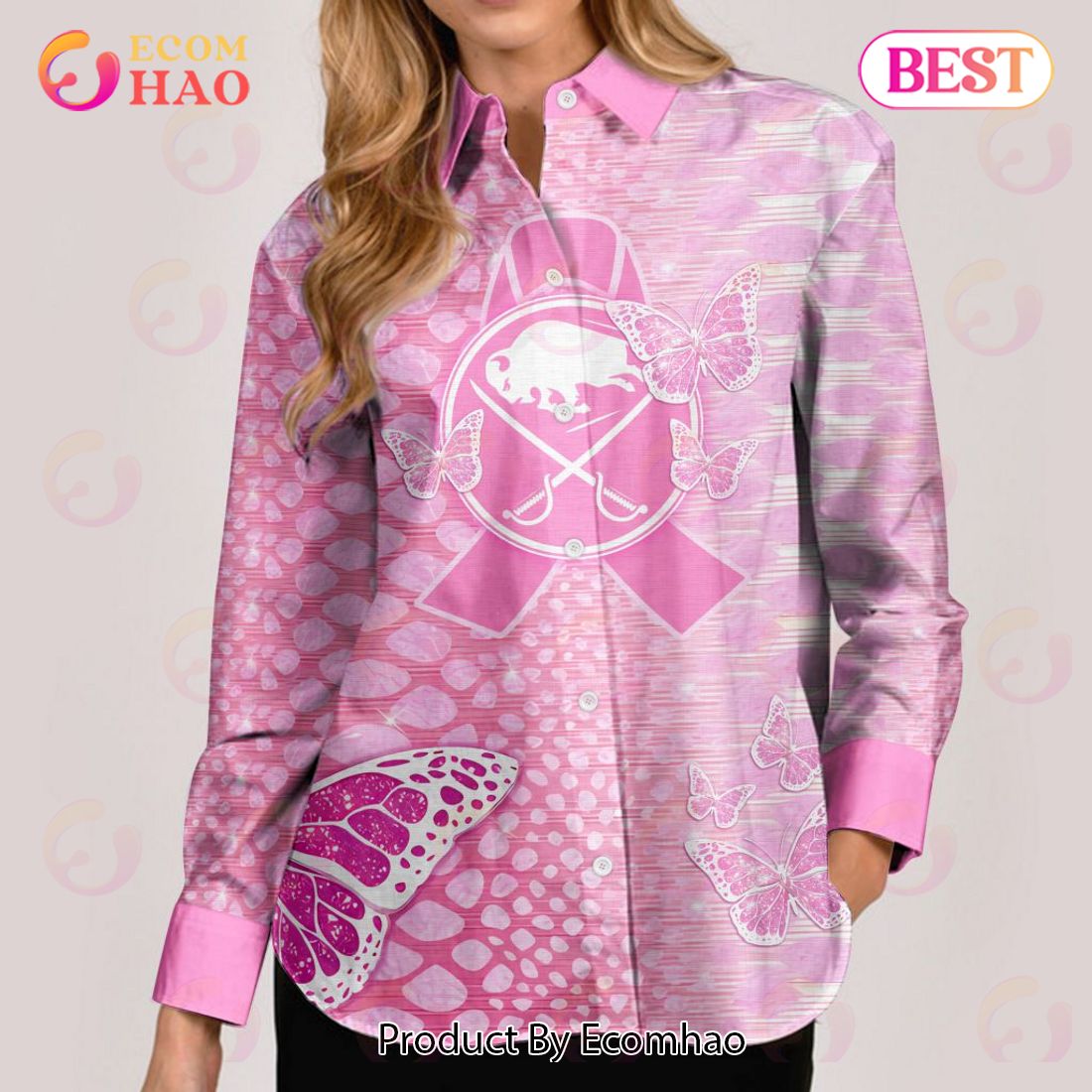 NHL Buffalo Sabres Special Pink Fight Breast Cancer Woman Casual Shirt