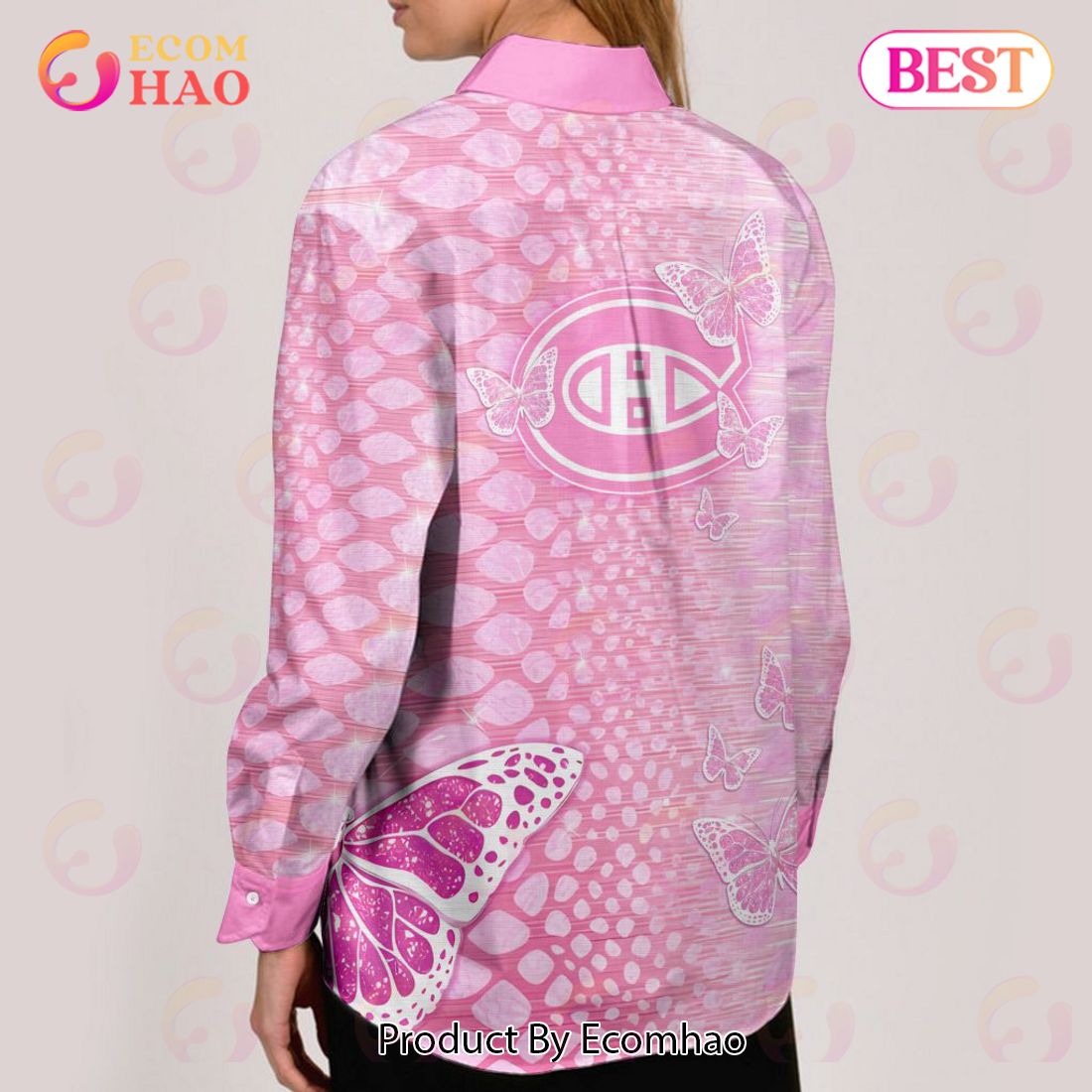 NHL Montreal Canadiens Special Pink Fight Breast Cancer Woman Casual Shirt