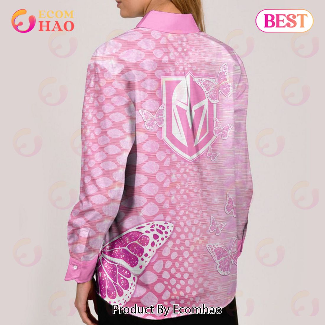 NHL Vegas Golden Knights Special Pink Fight Breast Cancer Woman Casual Shirt