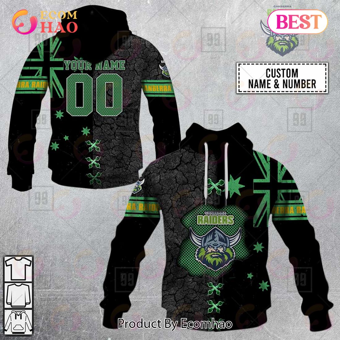 Personalized NRL Melbourne Storm Flag Hoodie All Over Print