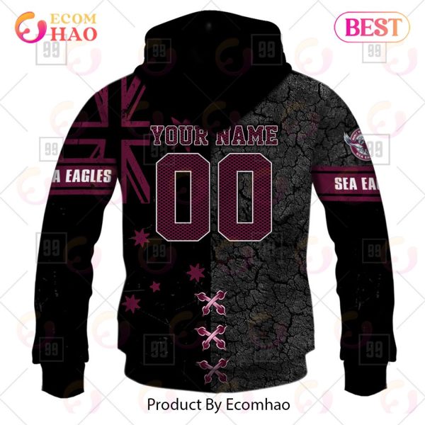 Personalized NRL Manly Warringah Sea Eagles Flag Hoodie All Over Print