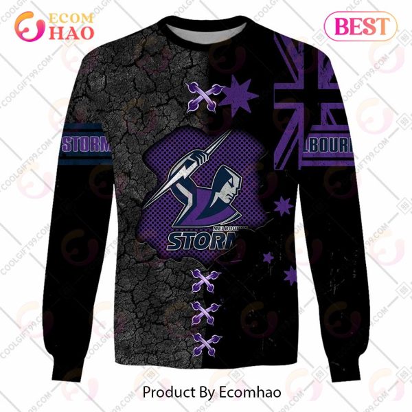 Personalized NRL Melbourne Storm Flag Hoodie All Over Print