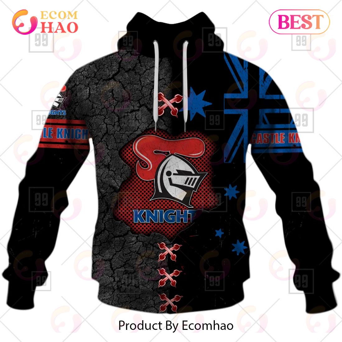 Personalized NRL Newcastle Knights Flag Hoodie All Over Print