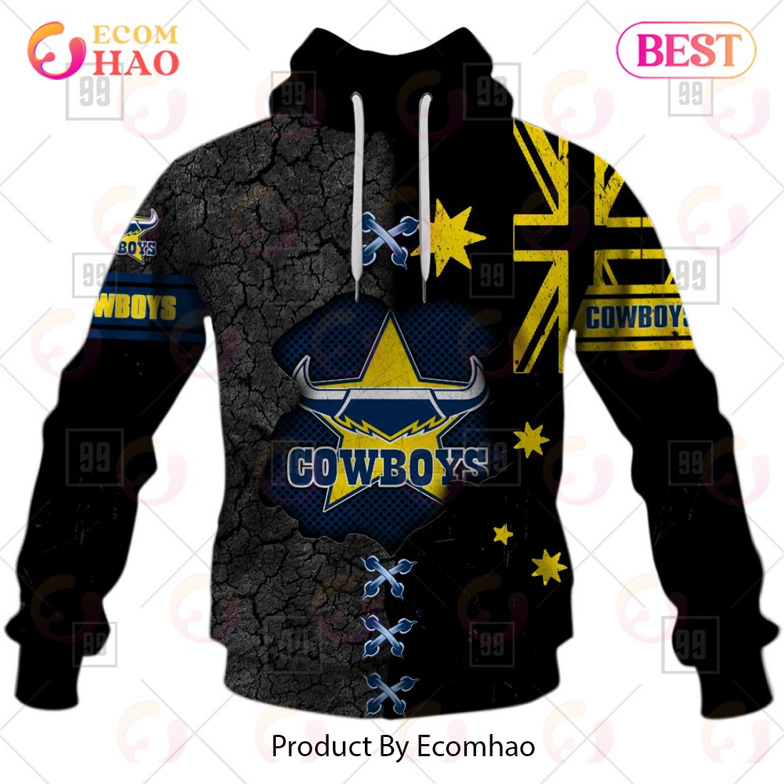 Personalized NRL North Queensland Cowboys Flag Hoodie All Over Print