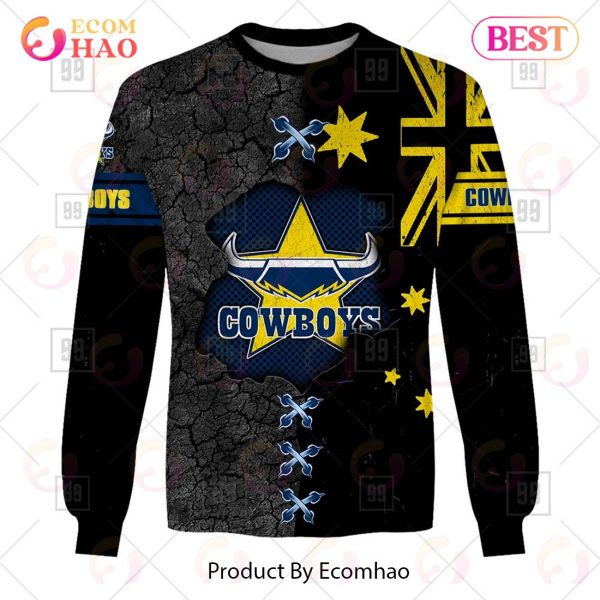 Personalized NRL North Queensland Cowboys Flag Hoodie All Over Print