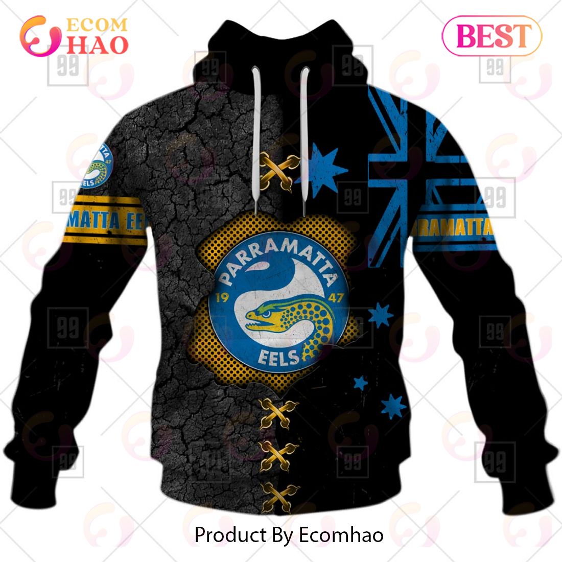 Personalized NRL Parramatta Eels Flag Hoodie All Over Print