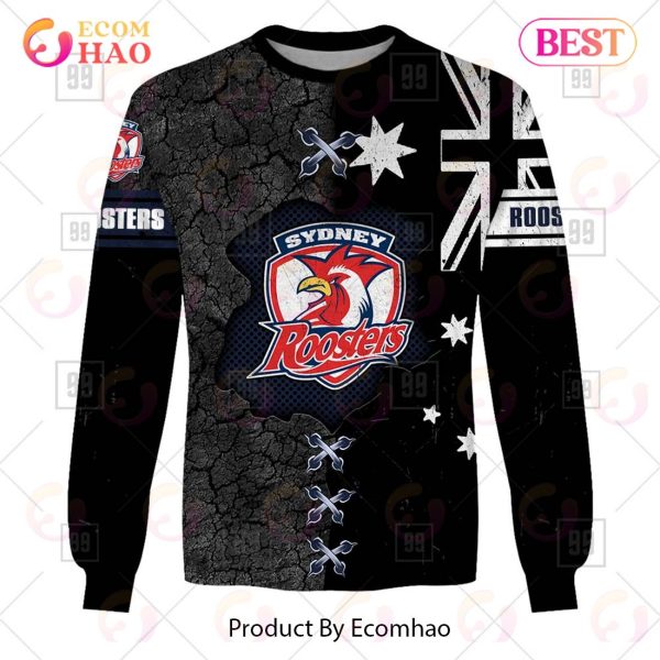Personalized NRL Sydney Roosters Flag Hoodie All Over Print